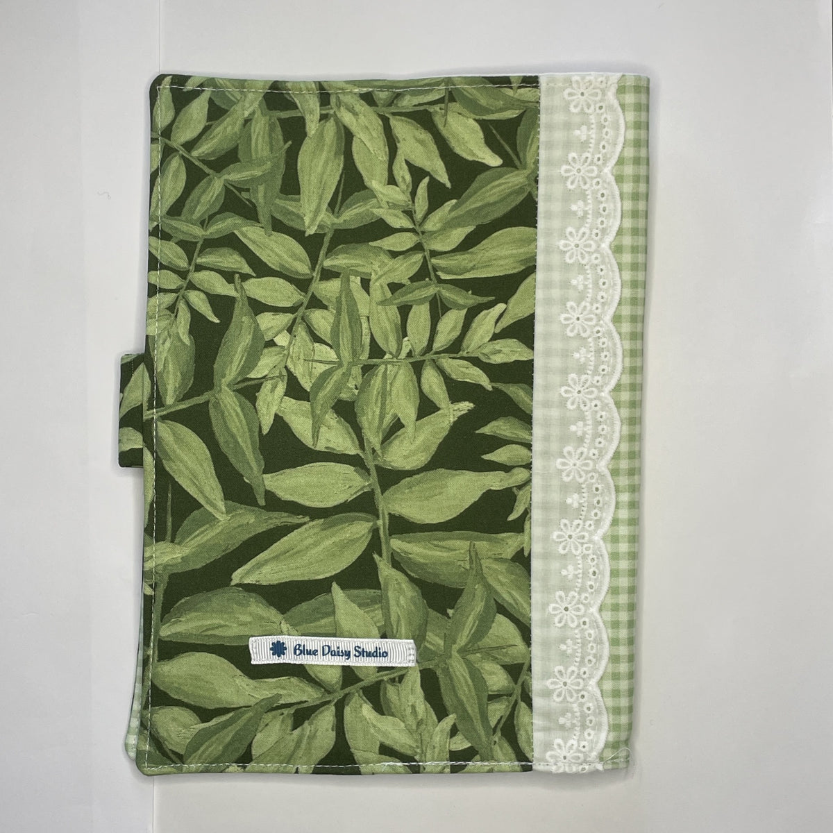 Notebook Cover-Jungle Aria Leaves on Dark Green-Fits up to 6x9x1 Book or Notebook With or Without Coil Binding