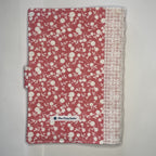 Notebook Cover-Rose Vine Floral Pattern White on Dark Pink-Fits up to 6x9x1 Book or Notebook With or Without Coil Binding