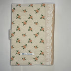 Notebook Cover-Peach Rose Pattern on Pale Peach-Fits up to 6x9x1 Book or Notebook With or Without Coil Binding