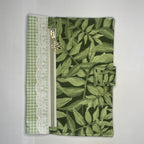Notebook Cover-Jungle Aria Leaves on Dark Green-Fits up to 6x9x1 Book or Notebook With or Without Coil Binding