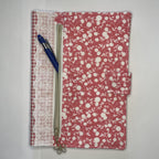 Notebook Cover-Rose Vine Floral Pattern White on Dark Pink-Fits up to 6x9x1 Book or Notebook With or Without Coil Binding