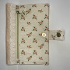 Notebook Cover-Peach Rose Pattern on Pale Peach-Fits up to 6x9x1 Book or Notebook With or Without Coil Binding
