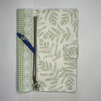 Notebook Cover-Woodland Fern Green on White-Fits up to 6x9x1 Book or Notebook With or Without Coil Binding