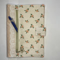 Notebook Cover-Peach Rose Pattern on Pale Peach-Fits up to 6x9x1 Book or Notebook With or Without Coil Binding