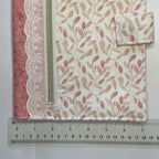 Notebook Cover-Bella Petals Leaf Pattern Pink on White-Fits up to 6x9x1 Book or Notebook With or Without Coil Binding