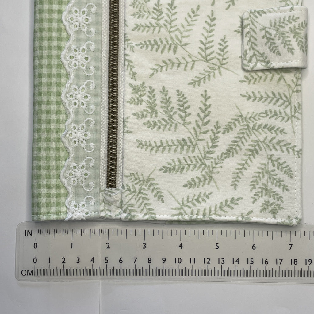 Notebook Cover-Woodland Fern Green on White-Fits up to 6x9x1 Book or Notebook With or Without Coil Binding