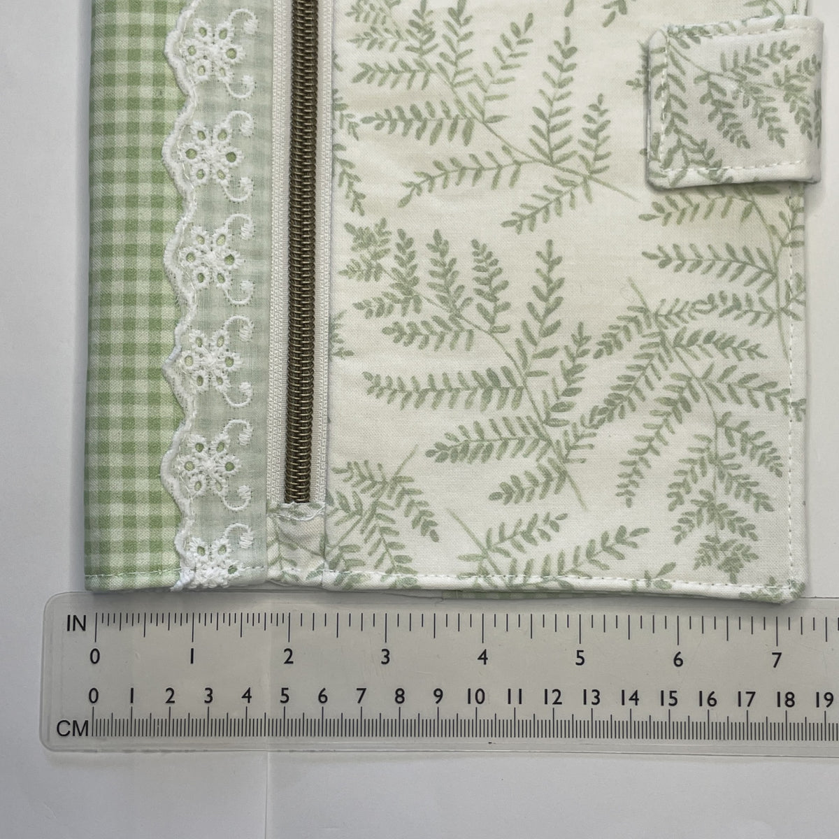 Notebook Cover-Woodland Fern Green on White-Fits up to 6x9x1 Book or Notebook With or Without Coil Binding