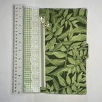 Notebook Cover-Jungle Aria Leaves on Dark Green-Fits up to 6x9x1 Book or Notebook With or Without Coil Binding