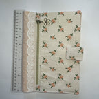 Notebook Cover-Peach Rose Pattern on Pale Peach-Fits up to 6x9x1 Book or Notebook With or Without Coil Binding