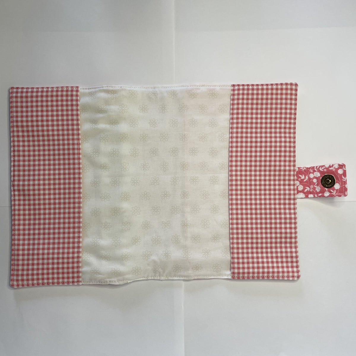 Notebook Cover-Rose Vine Floral Pattern White on Dark Pink-Fits up to 6x9x1 Book or Notebook With or Without Coil Binding