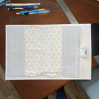 Notebook Cover-Rose Vine Sketch Floral Pattern Blue on Ivory-Fits up to 6x9x1 Book or Notebook With or Without Coil Binding