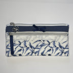 Pencil Case-2 Sections-Blue Willow Pattern on White-8.5"x4.25"