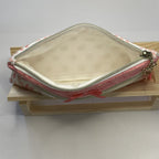 Pencil Case-2 Sections-Bella Petals Leaf Pink on White-8.5"x4.25"