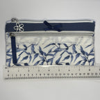 Pencil Case-2 Sections-Blue Willow Pattern on White-8.5"x4.25"