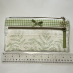 Pencil Case-2 Sections-Woodland Fern Green on White-8.5"x4.25"