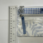 Pencil Case-2 Sections-Woodland Fern Blue on White-8.5"x4.25"