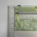 Pencil Case-2 Sections-Huckleberry Branches White on Green-8.5"x4.25"