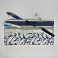 Pencil Case-2 Sections-Blue Willow Pattern on White-8.5"x4.25"
