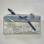 Pencil Case-2 Sections-Woodland Fern Blue on White-8.5"x4.25"