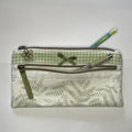 Pencil Case-2 Sections-Woodland Fern Green on White-8.5"x4.25"